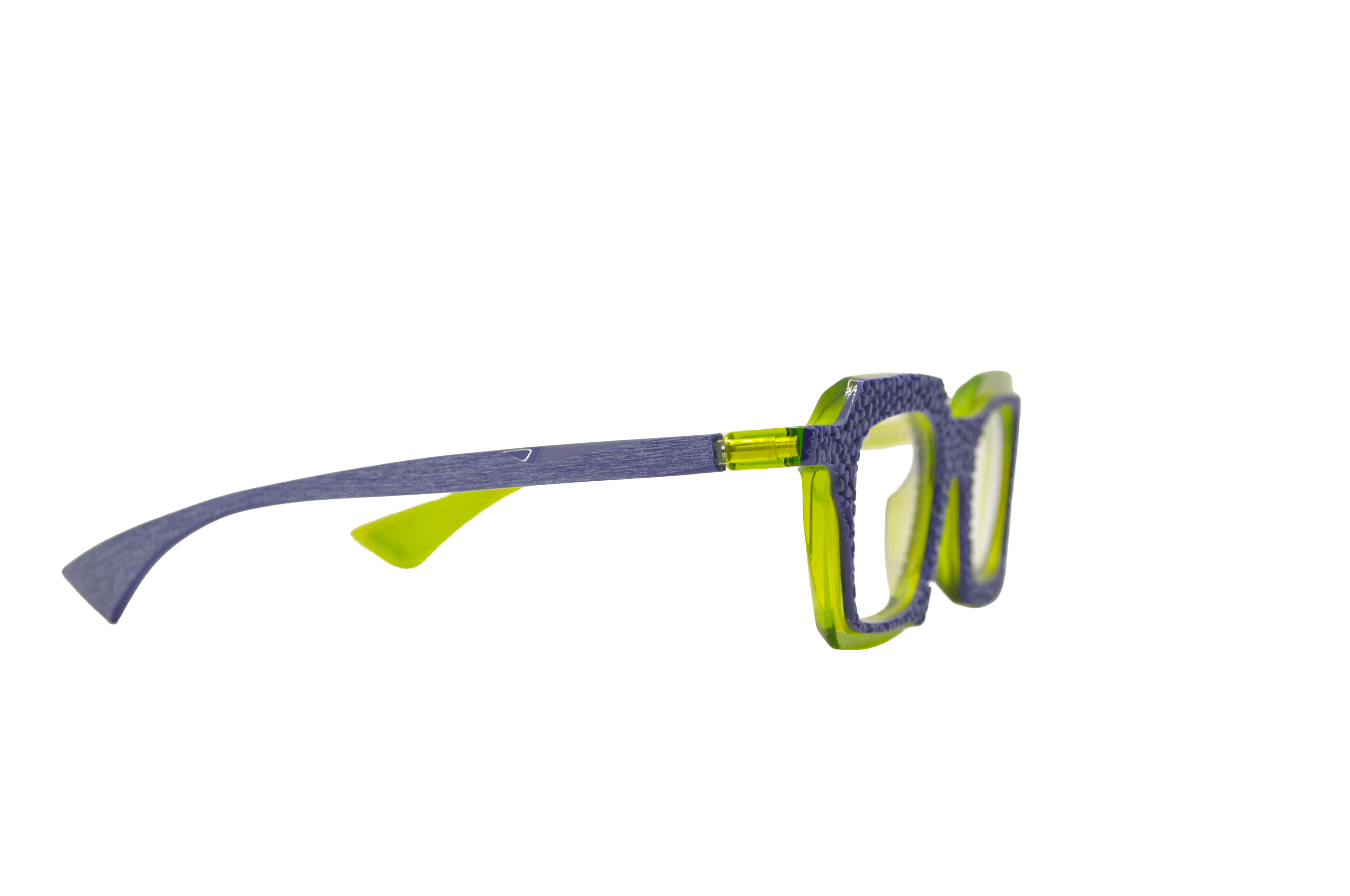 DIECIDECIMI_GLASSTYLIST_Piero Massaro Eyewear_PM 922_Moma_Blu e Verde Acido