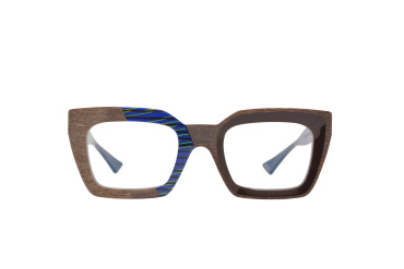 GLASSTYLIST_Piero Massaro Eyewear_PM 936_Suggestioni Urbane_Blu e Marrone