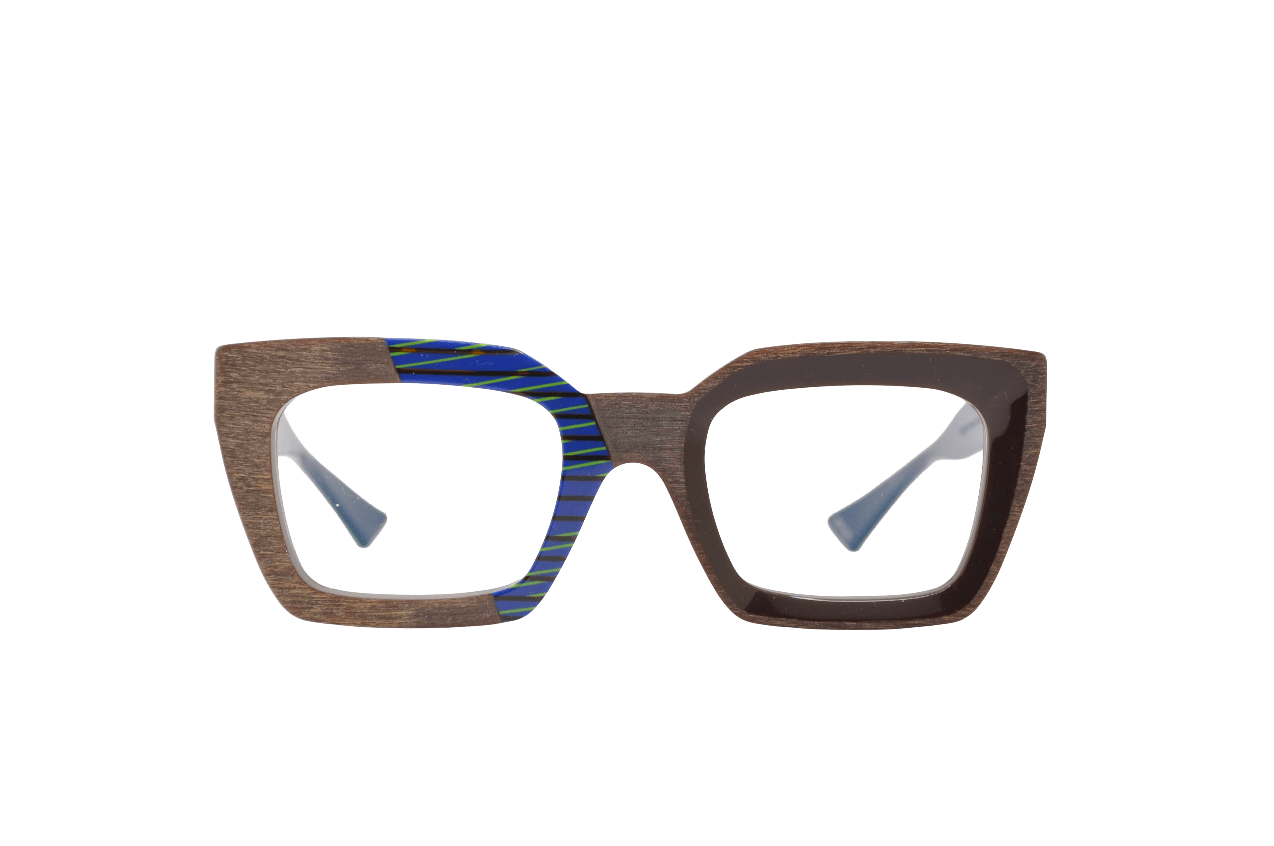 GLASSTYLIST_Piero Massaro Eyewear_PM 936_Suggestioni Urbane_Blu e Marrone