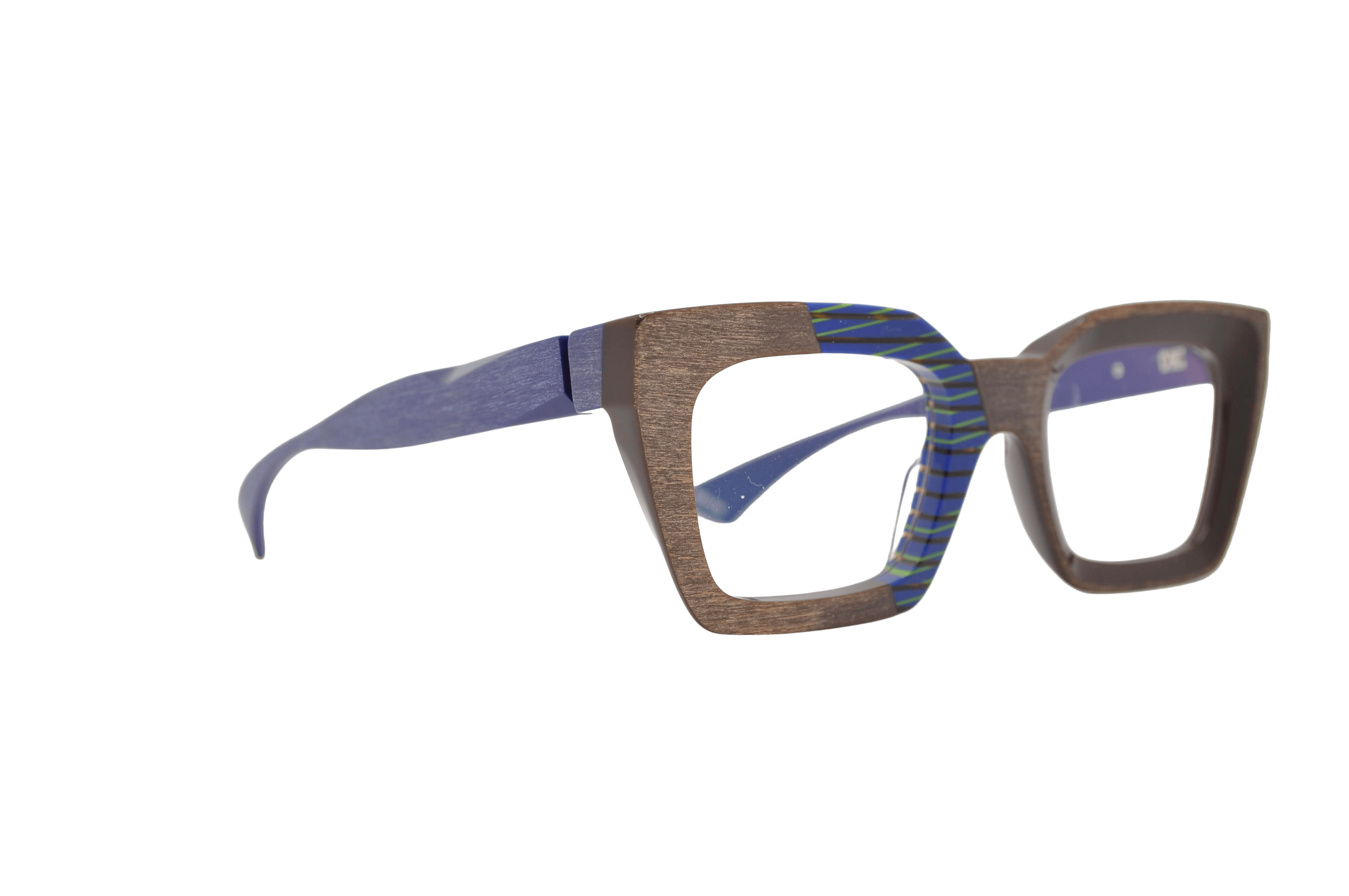 GLASSTYLIST_Piero Massaro Eyewear_PM 936_Suggestioni Urbane_Blu e Marrone